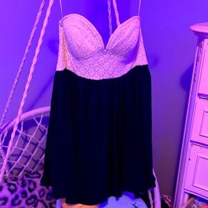 NEW DRESS HOCO COLORBLOCK WITH LACE AND NAVY BOTTOM